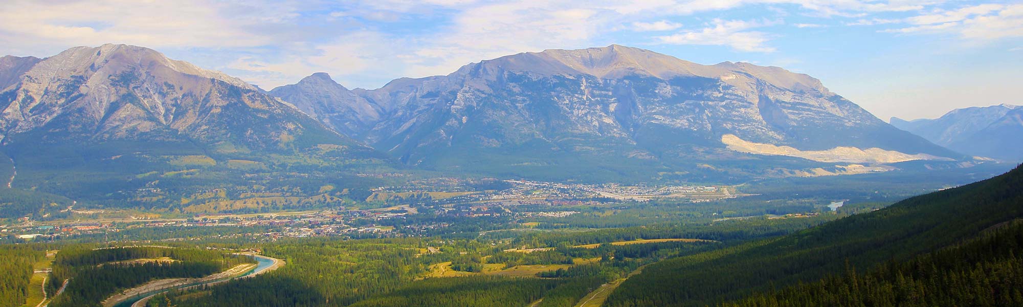 View point over looking the Canmore townsite and the Bow Valley.